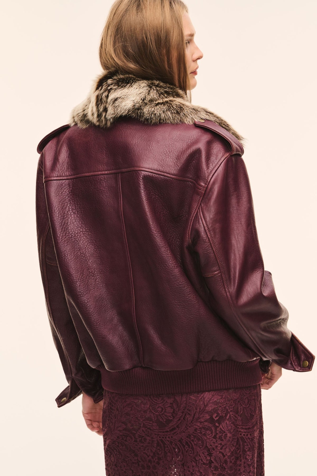 Eveline Leather Bomber Jacket